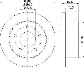 Ashika 61-00-0611 - Brake Disc autospares.lv