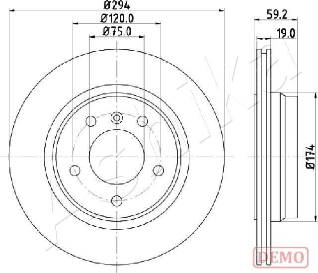 Ashika 61-00-0109C - Brake Disc autospares.lv