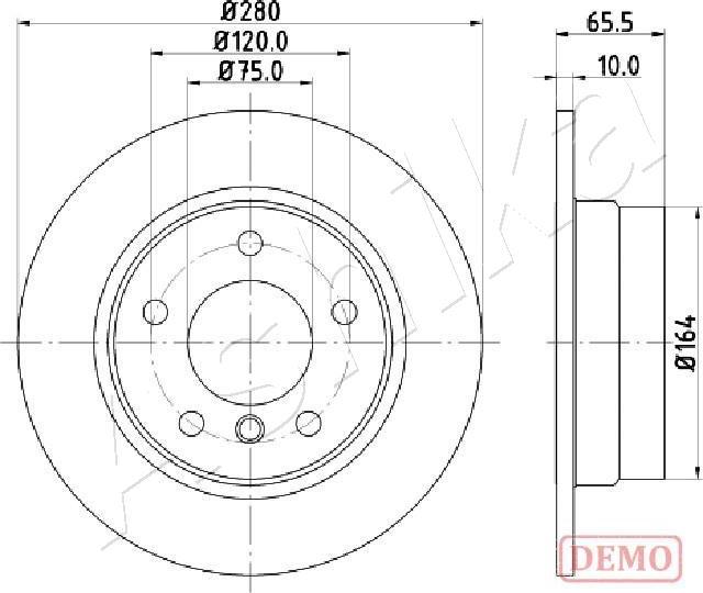 Ashika 61-00-0100C - Brake Disc autospares.lv