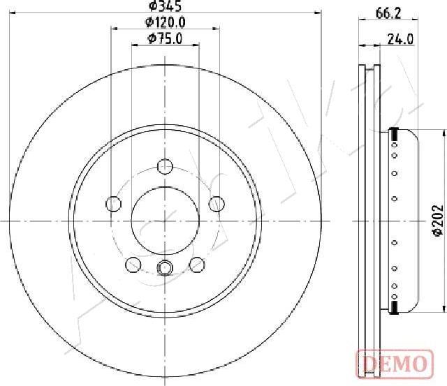 Ashika 61-00-0115C - Brake Disc autospares.lv