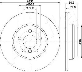 Ashika 61-00-0115 - Brake Disc autospares.lv