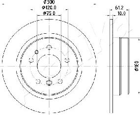 Ashika 61-00-0117 - Brake Disc autospares.lv