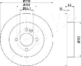 Ashika 61-00-0132 - Brake Disc autospares.lv