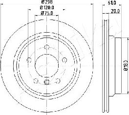 Ashika 61-00-0120 - Brake Disc autospares.lv