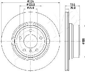 Ashika 61-00-0128 - Brake Disc autospares.lv