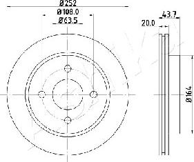 Ashika 61-00-0308 - Brake Disc autospares.lv