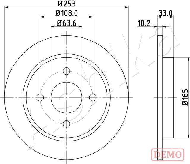 Ashika 61-00-0303C - Brake Disc autospares.lv