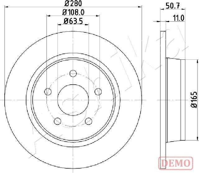 Ashika 61-00-0302C - Brake Disc autospares.lv