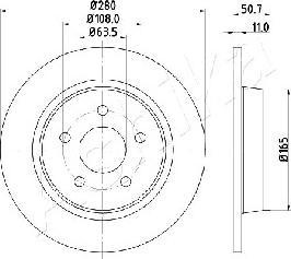 Ashika 61-00-0302 - Brake Disc autospares.lv