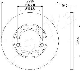 Ashika 61-00-0314 - Brake Disc autospares.lv