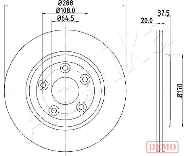 Ashika 61-00-0315C - Brake Disc autospares.lv