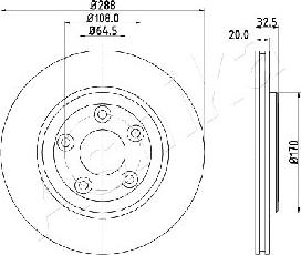 Ashika 61-00-0315 - Brake Disc autospares.lv