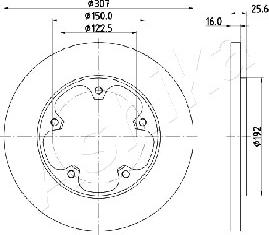 Ashika 61-00-0313 - Brake Disc autospares.lv