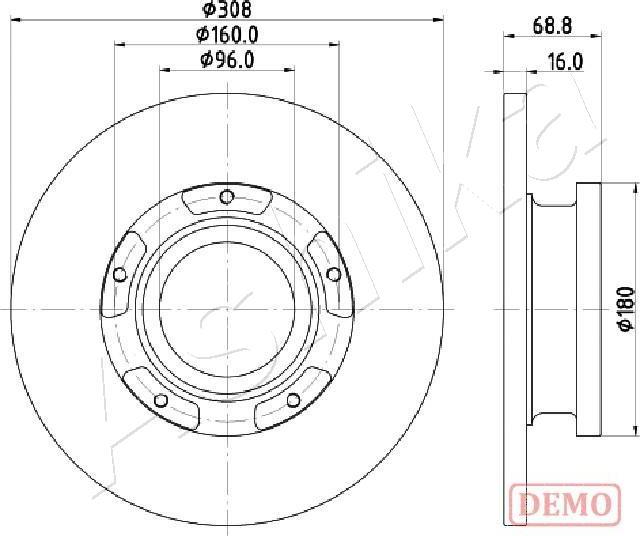 Ashika 61-00-0312C - Brake Disc autospares.lv