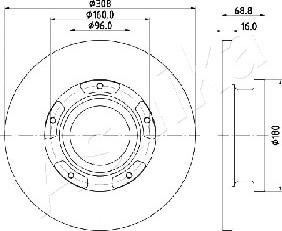 Ashika 61-00-0312 - Brake Disc autospares.lv