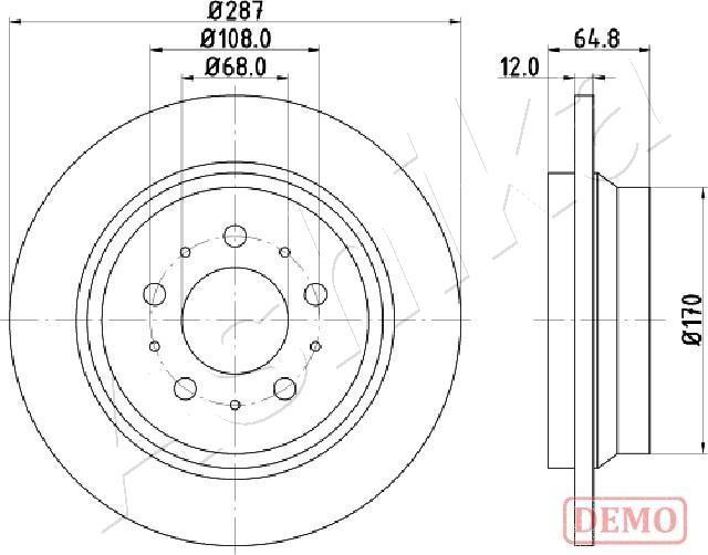 Ashika 61-00-0321C - Brake Disc autospares.lv