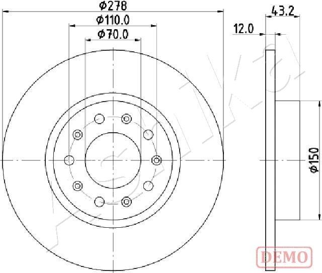 Ashika 61-00-0204C - Brake Disc autospares.lv