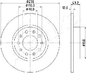 Ashika 61-00-0204 - Brake Disc autospares.lv