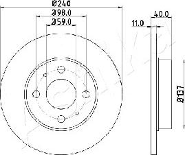 Ashika 61-00-0200 - Brake Disc autospares.lv