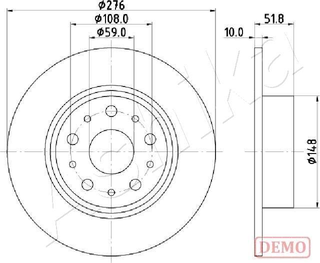 Ashika 61-00-0207C - Brake Disc autospares.lv