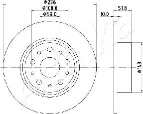 Ashika 61-00-0207 - Brake Disc autospares.lv