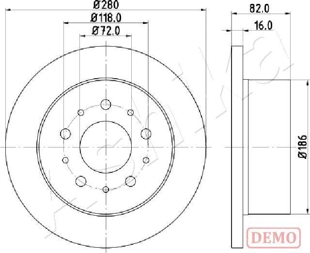 Ashika 61-00-0216C - Brake Disc autospares.lv