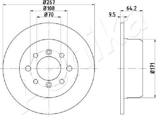 Ashika 61-00-0235C - Brake Disc autospares.lv