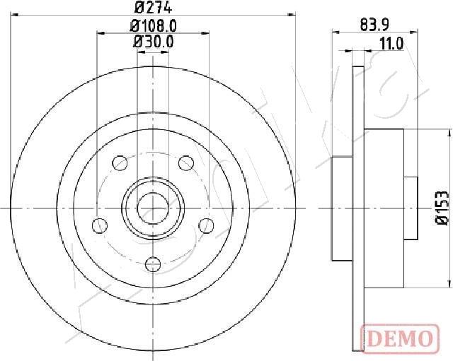 Ashika 61-00-0704C - Brake Disc autospares.lv