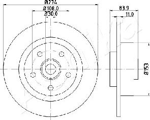 Ashika 61-00-0704 - Brake Disc autospares.lv