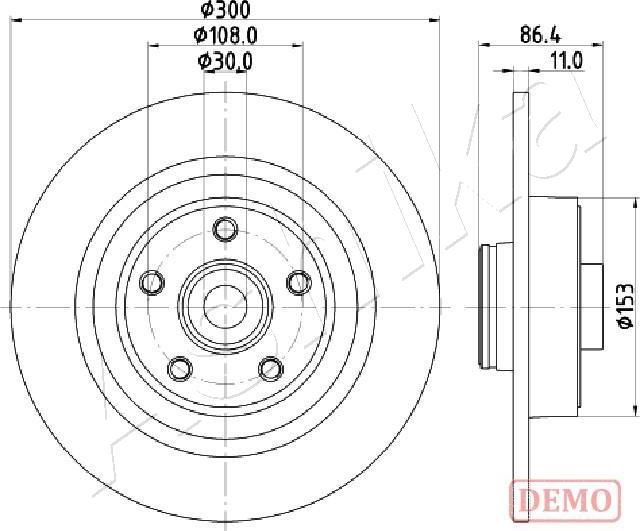 Ashika 61-00-0702C - Brake Disc autospares.lv