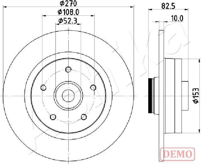 Ashika 61-00-0710C - Brake Disc autospares.lv