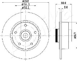 Ashika 61-00-0713 - Brake Disc autospares.lv