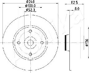 Ashika 61-00-0712 - Brake Disc autospares.lv