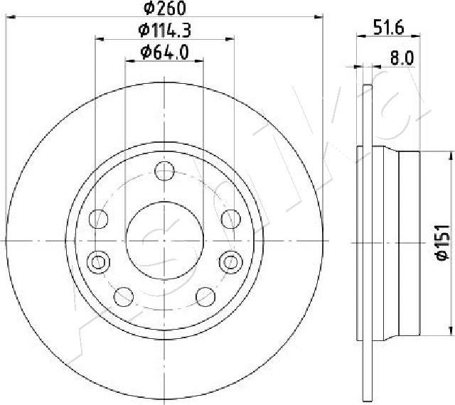 Ashika 61-01-135C - Brake Disc autospares.lv