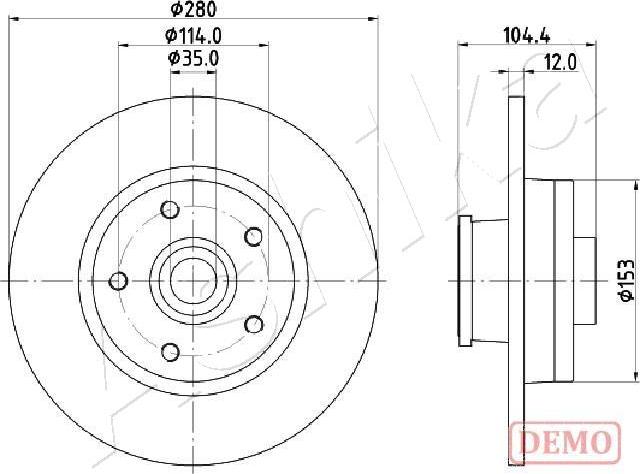 Ashika 61-01-132C - Brake Disc autospares.lv