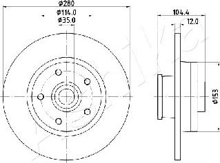 Ashika 61-01-132 - Brake Disc autospares.lv