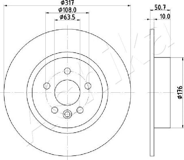 Ashika 61-0L-L14C - Brake Disc autospares.lv