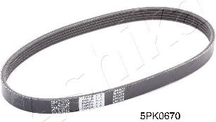 Ashika 112-5PK670 - V-Ribbed Belt autospares.lv