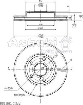 Ashuki 0990-9212 - Brake Disc autospares.lv