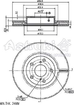 Ashuki 0990-4512 - Brake Disc autospares.lv