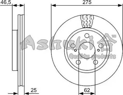 Ashuki 0990-4612 - Brake Disc autospares.lv