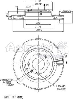 Ashuki 0990-4250 - Brake Disc autospares.lv