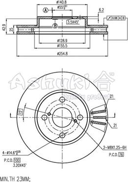 Ashuki 0990-5312 - Brake Disc autospares.lv