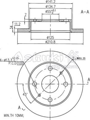 Ashuki 0990-5206 - Brake Disc autospares.lv