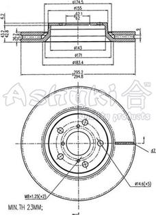 Ashuki 0990-0612 - Brake Disc autospares.lv