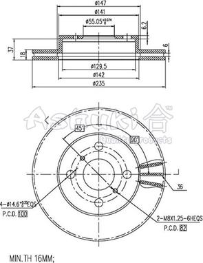 Ashuki 0990-1512 - Brake Disc autospares.lv