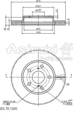 Ashuki 0990-1612 - Brake Disc autospares.lv