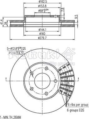 Ashuki 0990-1801 - Brake Disc autospares.lv