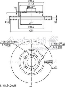 Ashuki 0990-8512 - Brake Disc autospares.lv