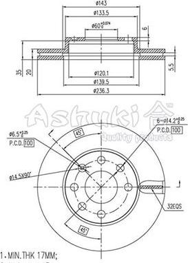 Ashuki 0990-8090 - Brake Disc autospares.lv